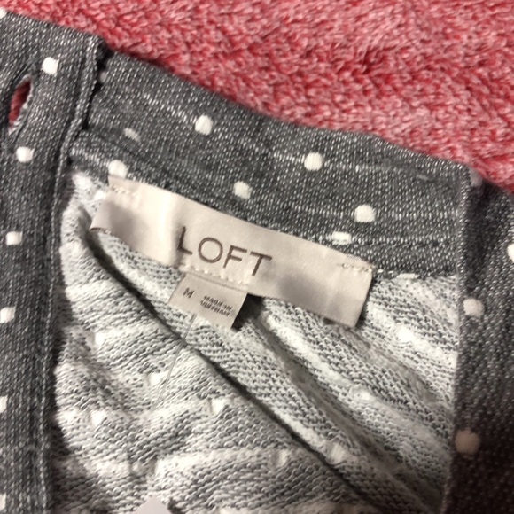 Loft women’s dress Medium grey with white polkadots - Picture 4 of 6